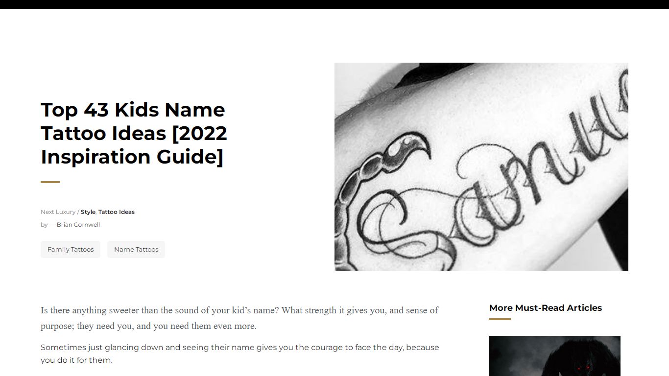 Top 43 Kids Name Tattoo Ideas [2021 Inspiration Guide] - Next Luxury